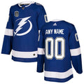 Tampa Bay Lightning Custom 2022 Blue Stanley Cup Final Patch Stitched Jersey
