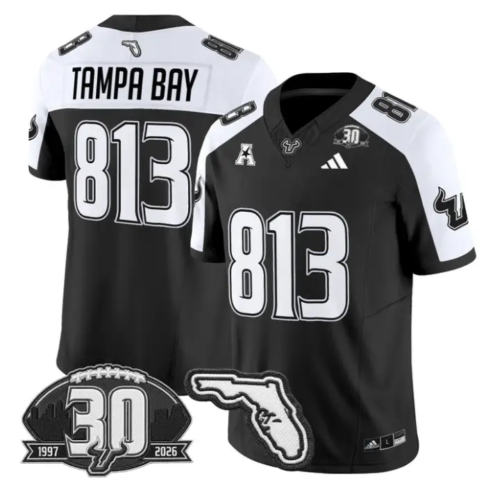 Tampa Bay Jersey #813 South Florida Bulls 30th Patch Limited Stitched