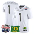 Team Jersey #1 Oregon Ducks 2026 Peach Bowl Oregon State Stitched White