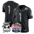 Team Jersey #1 Oregon Ducks Mummy Duck 2026 Peach Bowl Patch Stitched Black