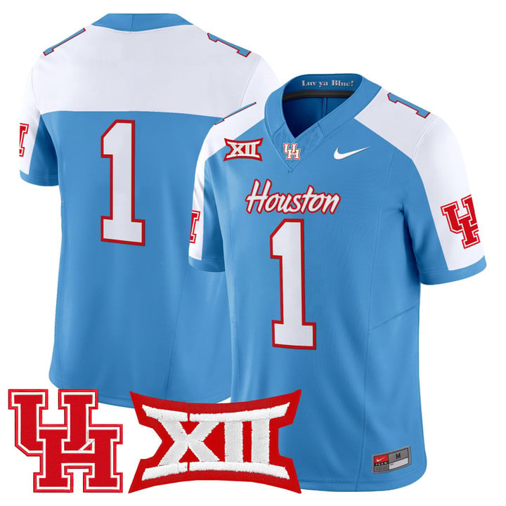 Team Jersey #1 Houston Cougars 2025 Oilers Inspired Limited Stitched Alter