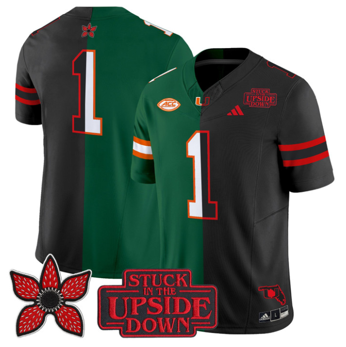 Team Jersey #1 Miami Hurricanes Upside Down Edition Stitched