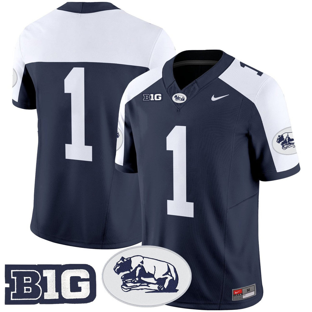 Team Jersey #1 Penn State 2025 Throwback Vapor Limited Stitched