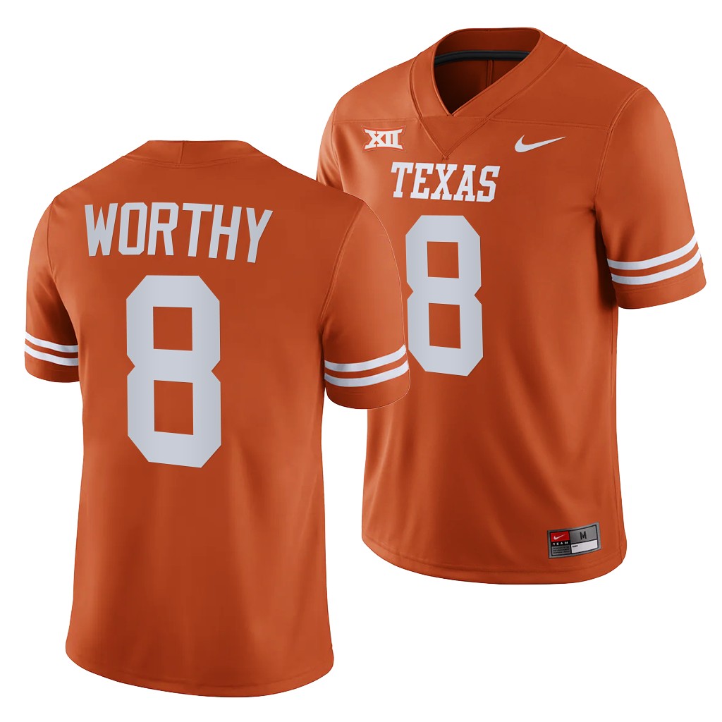 Texas Longhorn #8 Xavier Worthy College Football Jersey Stitched