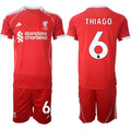 Thiago Jersey #6 Liverpool Red Home 2025 Soccer Suit