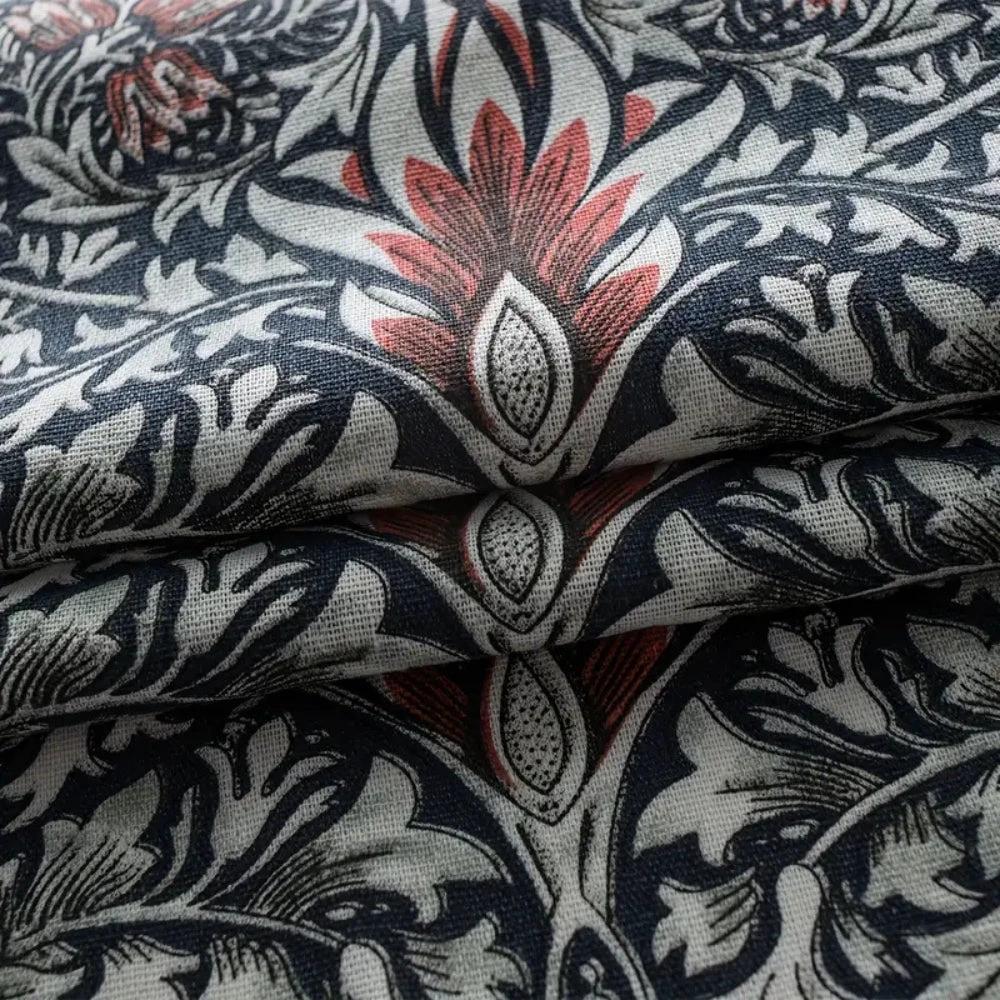 Thistle Ebonleaf Floral Tapestry Curtain