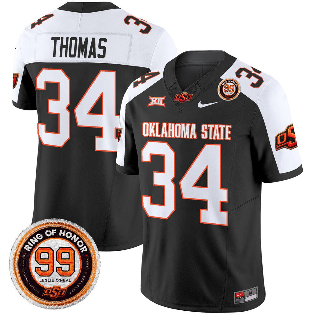 Thurman Thomas Jersey #34 Oklahoma State Cowboys 2025 Leslie O'neal