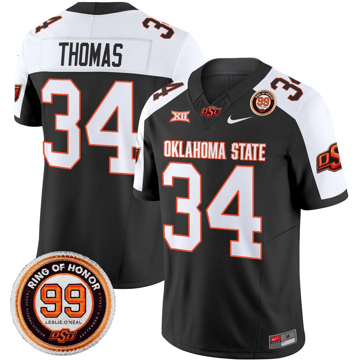Thurman Thomas Jersey #34 Oklahoma State Cowboys 2025 Leslie O'neal