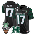 Tokyo Toe Jersey #17 Hawai'i Rainbow 2025 Hawai'i Bowl Stitched Black Limited