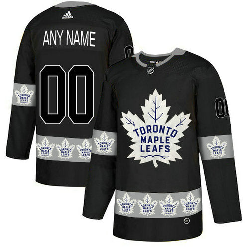 Toronto Maple Leafs Custom Black Team Logos Fashion Jersey Stitched