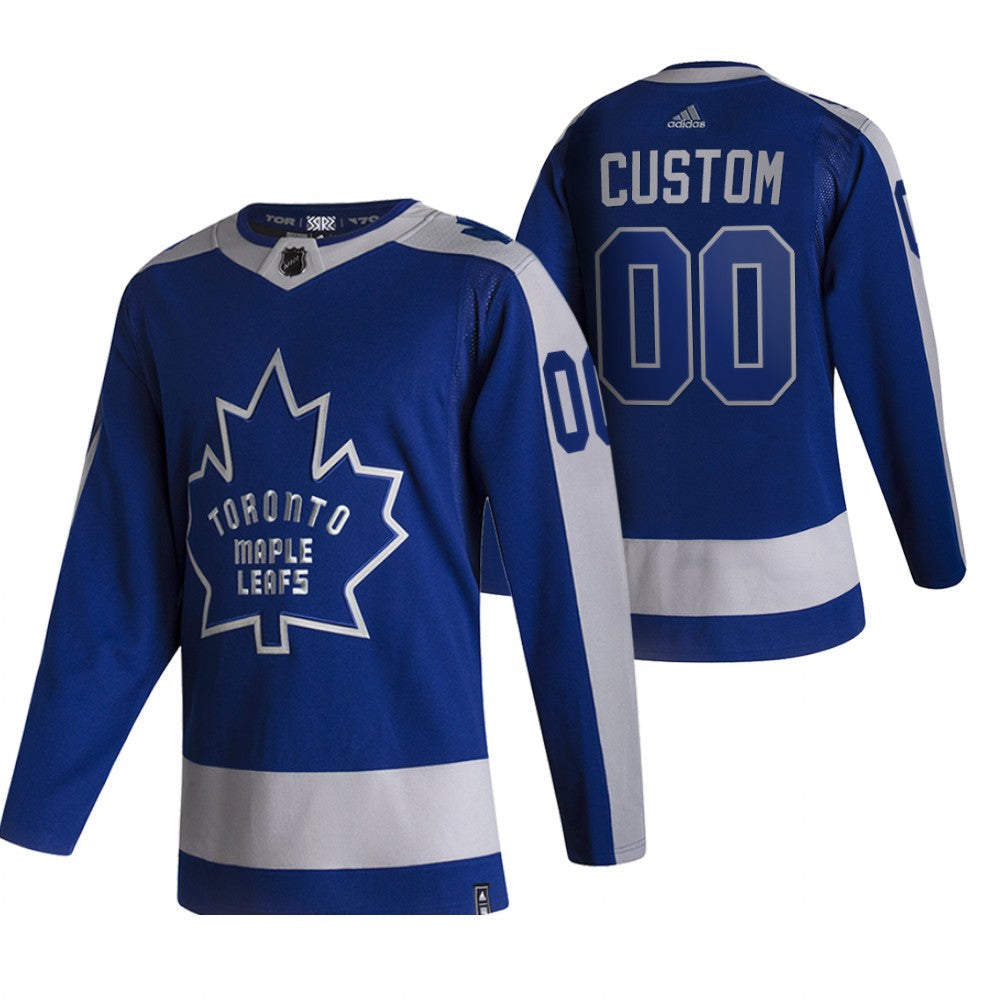 Toronto Maple Leafs Custom Blue  2020-21 Reverse Retro Alternate NHL Jersey Stitched
