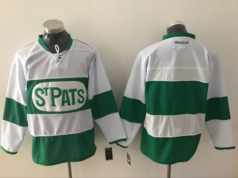 Toronto Maple Leafs Custom Reebok White 2017 St. Patrick's Day Green Hockey Jersey Stitched
