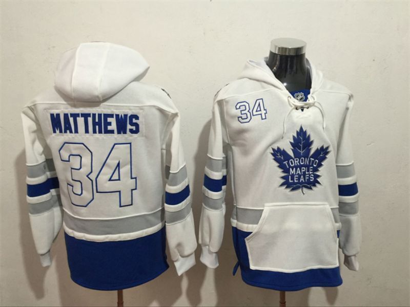 Toronto Maple Leafs #34 Auston Matthews Pullover Hoodie White