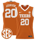 Tre Johnson Jersey #20 Texas Longhorns 2024 Lightweight Basketball Orange