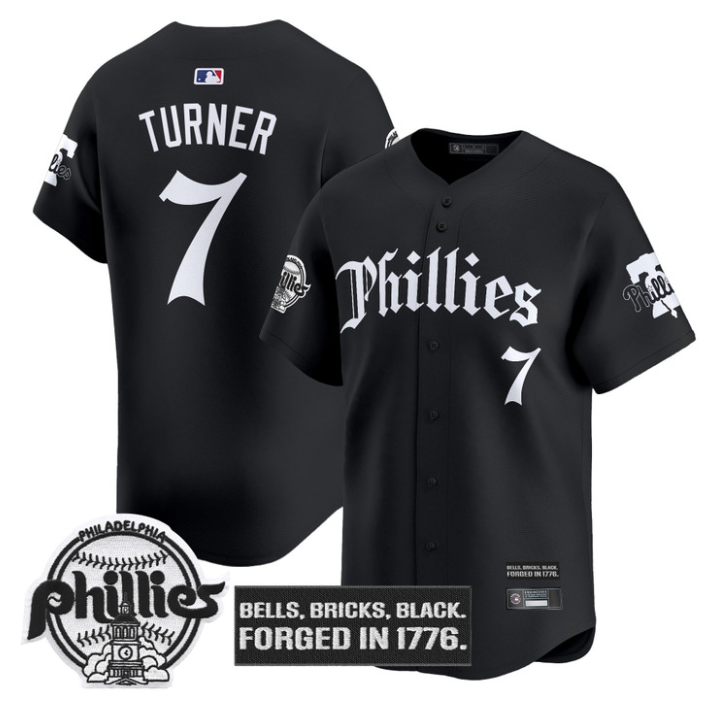 Trea Turner Jersey #7 Philadelphia Phillies Gothic Liberty Edition