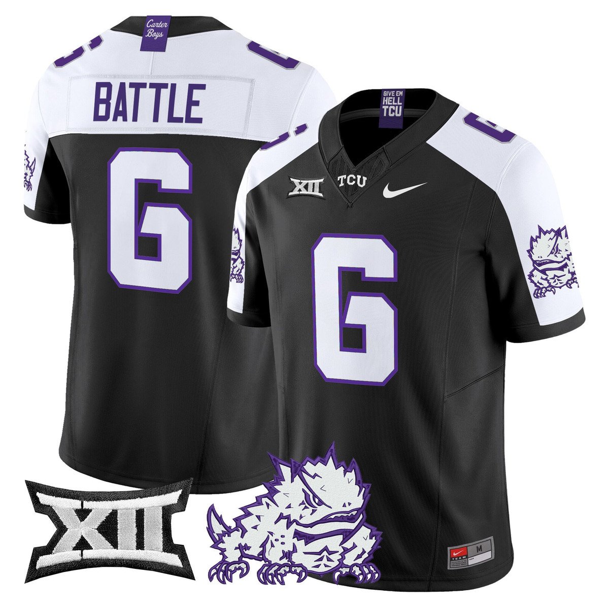 Trent Battle Jersey #6 TCU Horned Frogs 2025 Vapor Limited Stitched