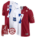 Trevon Diggs Jersey #7 Alabama Crimson Tide Split Football Game Stitched