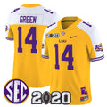 Trey'Dez Green Jersey #14 LSU Tigers 2020 National Champions Stitched
