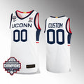 UConn Huskies Custom Name, Number 2024 NCAA Basketball National Champions White