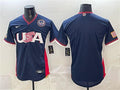USA Baseball Jersey Blank Navy 2026 World Baseball Classic United States 250th Anniversary Patch Road Stadium Stitched