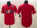 USA Baseball Jersey Blank Red 2026 World Baseball Classic United States 250th Anniversary Patch Stadium Stitched