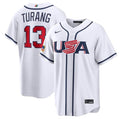 USA Baseball #13 Brice Turang Jersey White 2026 World Baseball Classic Home Stadium Stitched