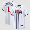 USA Baseball #1 Corbin Carroll Jersey White 2026 World Baseball Classic Home Stadium Stitched
