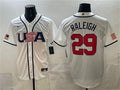 USA Baseball #29 Cal Raleigh Jersey White 2026 World Baseball Classic Home Stadium Stitched