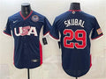USA Baseball #29 Tarik Skubal Jersey Navy 2026 World Baseball Classic United States 250th Anniversary Patch Road Stadium Stitched