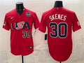 USA Baseball #30 Paul Skenes Jersey Red 2026 World Baseball Classic United States 250th Anniversary Patch Stadium Stitched