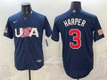 USA Baseball #3 Bryce Harper Navy World Baseball Classic Stitched Jersey