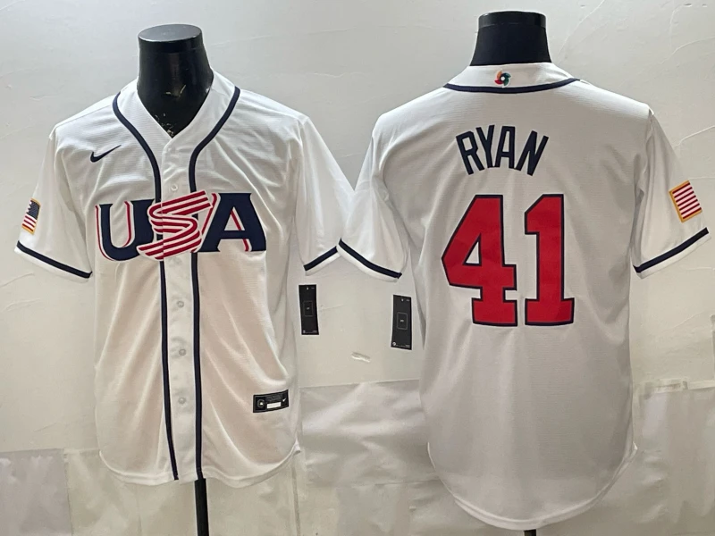 USA Baseball #41 Joe Ryan Jersey White 2026 World Baseball Classic Stitched