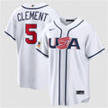 USA Baseball #5 Ernie Clement Jersey White 2026 World Baseball Classic Home Stadium Stitched