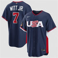USA Baseball #7 Bobby Witt Jr. Jersey Navy 2026 World Baseball Classic Road Stadium Stitched