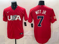 USA Baseball #7 Bobby Witt Jr. Red World Baseball Classic Stitched Jersey