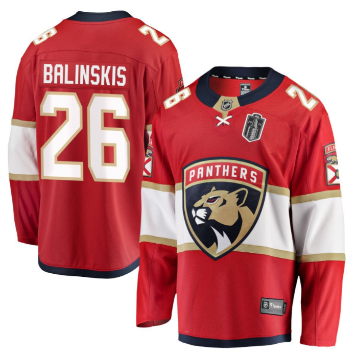 Uvis Balinskis 26 Florida Panthers 2025 Stanley Cup Final Home Breakaway Men Jersey