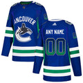 Vancouver Canucks Blue Customized Drift Fashion Jersey  Stitched