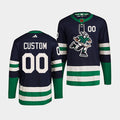 Vancouver Canucks Custom Navy 2022 Reverse Retro Stitched Jersey