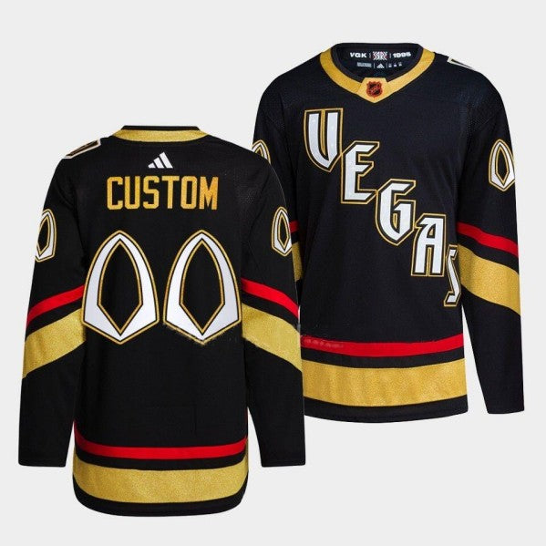 Vegas Golden Knights Active Player Custom 2022 Black Reverse Retro 2.0 Stitched Jersey