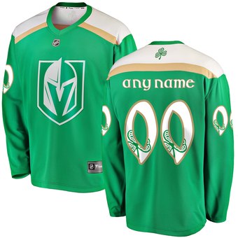 Vegas Golden Knights Green Customized 2019 St. Patrick's Day Jersey Stitched