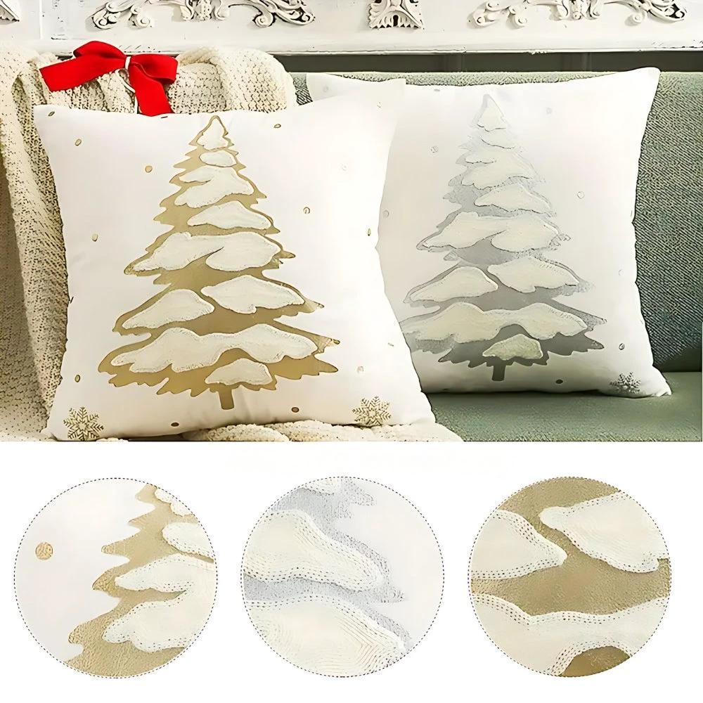 Velvet Christmas Tree Decorative Cushion Cover