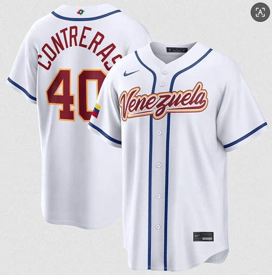Venezuela Baseball #40 Willson Contreras Jersey White 2026 World Baseball Classic Home Stadium Stitched