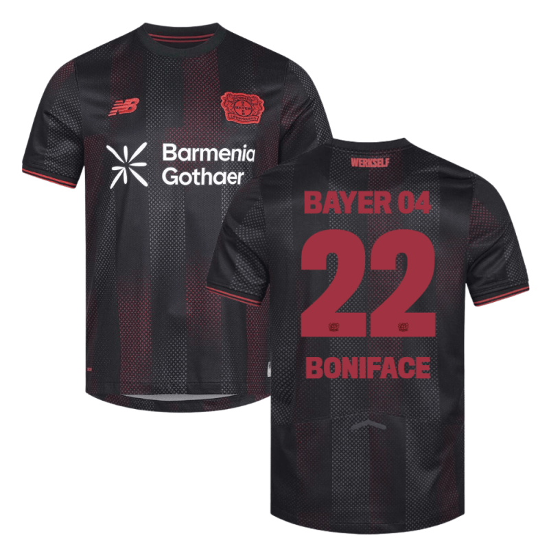 Victor Boniface 22 Leverkusen 2025-26 Home Match Jersey – Black