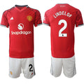 Victor Lindelof Jersey #2 Manchester United Red Home 2025-26 Soccer Suit