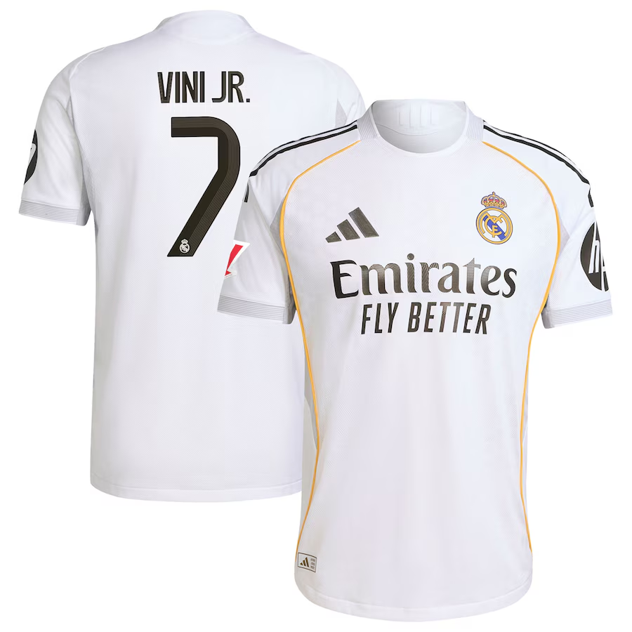 Vini .Jr 7 Real Madrid 2025-26 Home Jersey – White