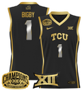 Women's Taylor Bigby Jersey #1 TCU Horned Frogs 2025 Champions Black Gold
