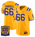 Will Campbell Jersey #66 LSU Tigers 100 Years of Tiger Stadium Patch