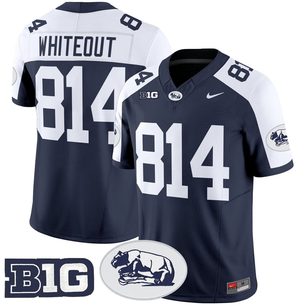 WHITEOUT Jersey #814 Penn State Nittany Lions 2025 Throwback Stitched
