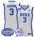 Women's Ashlon Jackson Jersey #3 Duke Blue Devils 2025 ACC Champions White