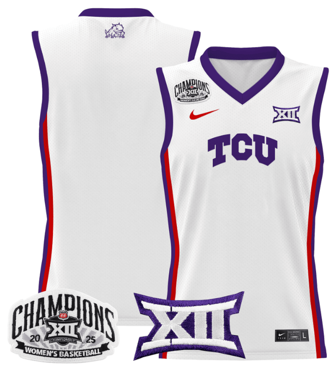 Women's Team Jersey TCU Horned Frogs 2025 Champions Lightweight White